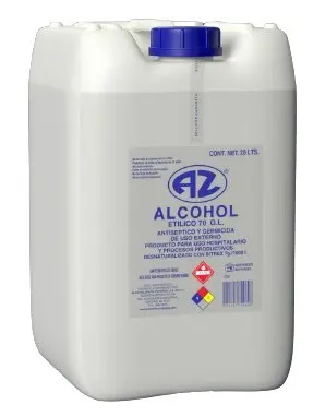 [7501607700063] PORRON GARRAFA DE ALCOHOL MARCA AZ 20 LT