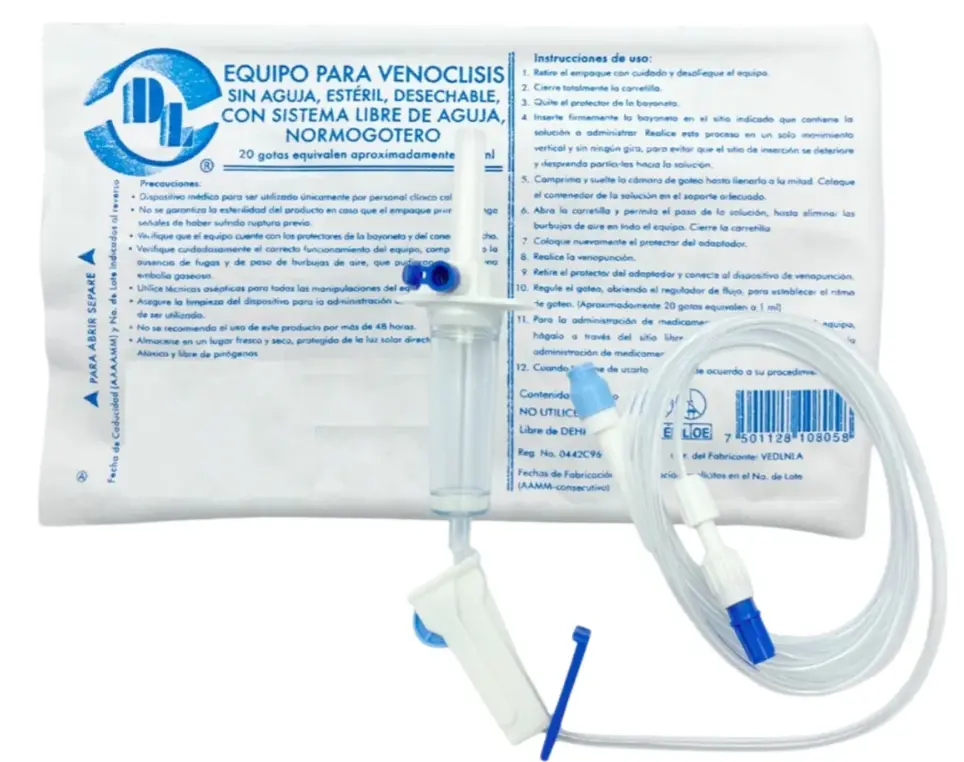 Equipo Para Venoclisis con Sistema Libre Aguja Microgotero DL