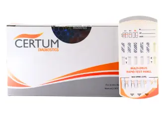 [DOA-154-F] Panel multidrogas FAST (Resultados en 1 minuto) de 5 parámetros (THC/COC/AMP/MET/OPI) - Certum
