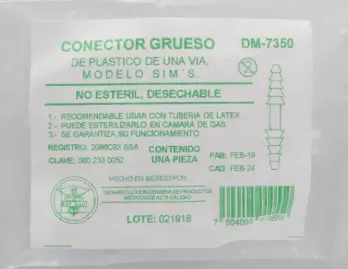 Conector Grueso Una Vía Plástico