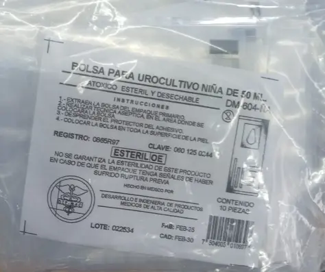 [DM-604-ÑA] Bolsa Recolectora De Orina Niña 50Ml