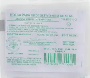 Bolsa Recolectora De Orina Niño 50Ml