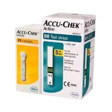 KIT Tiras reactivas Accu-Check Active P/50 + Lancentas P/25