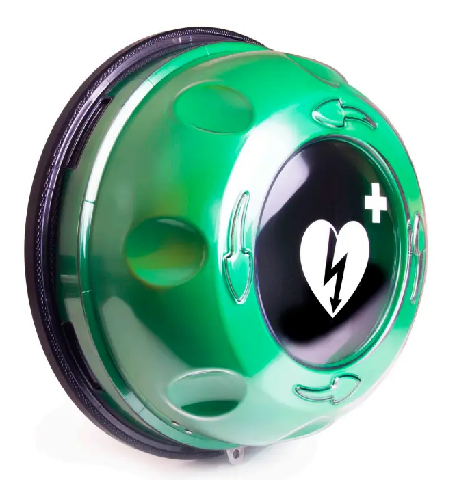 Gabinete de Resguardo Rotaid® Solid Plus® Color Verde Transparente con Alarma, Rotulado en Español e Inglés