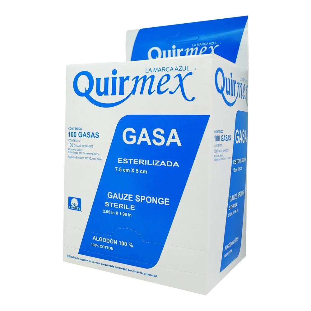 [7503003406136] Gasa Esteril 7.5 x 5 cm C/100 Quirmex