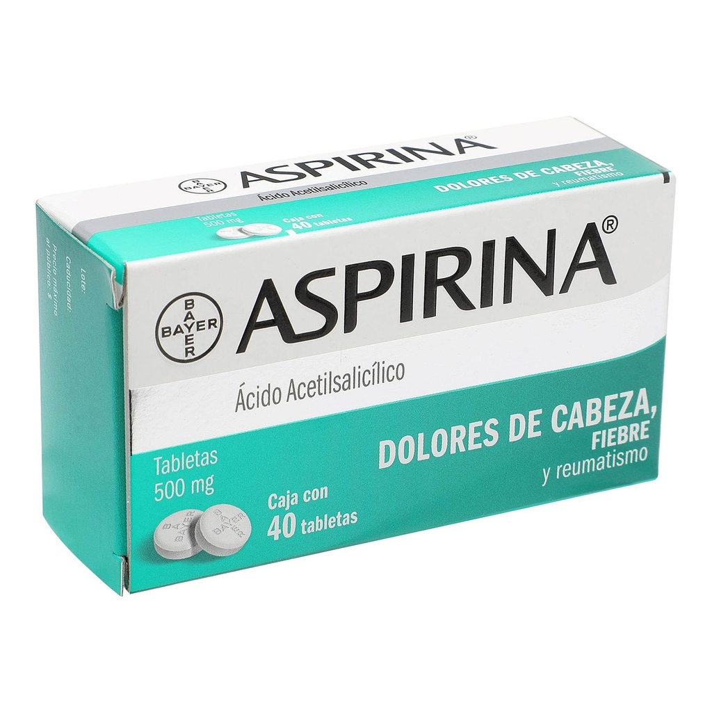 Aspirina 500mg 40 TAB Ácido acetilsalicílico