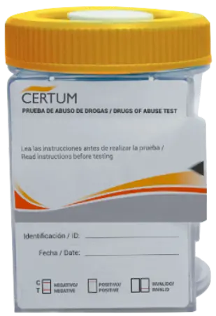 [HCDOAA-264] Panel de Drogas 6 parámetros AMP/ BZD/ COC/ MET/ OPI/ THC - Certum Caja con 25