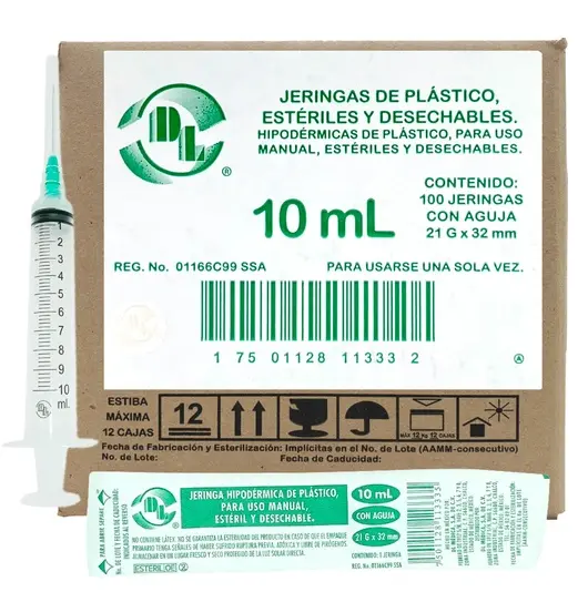 JERINGA 10 ML 21 X 32 DL PIEZA