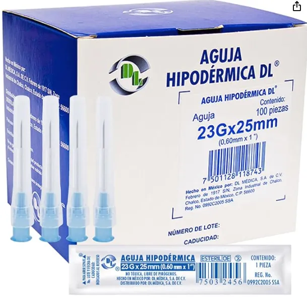 [AGH23X25] Aguja Hipodermica DL Desechable Calibres 23g x25mm