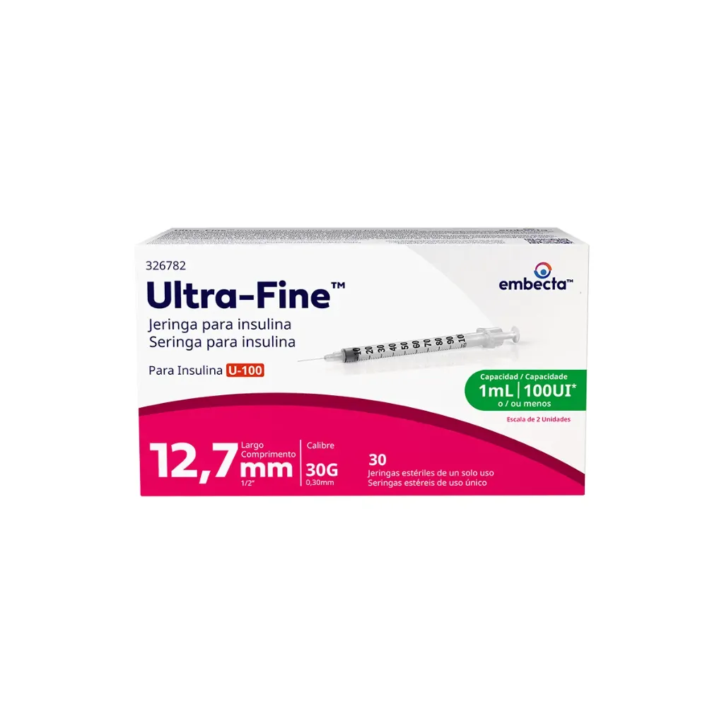 Jeringa para Insulina Bd Ultra Fine 1 ml 30gx13mm C/30