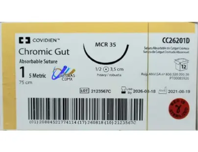 Sutura Cromico 1  75cm Mcr 35 CC26201
