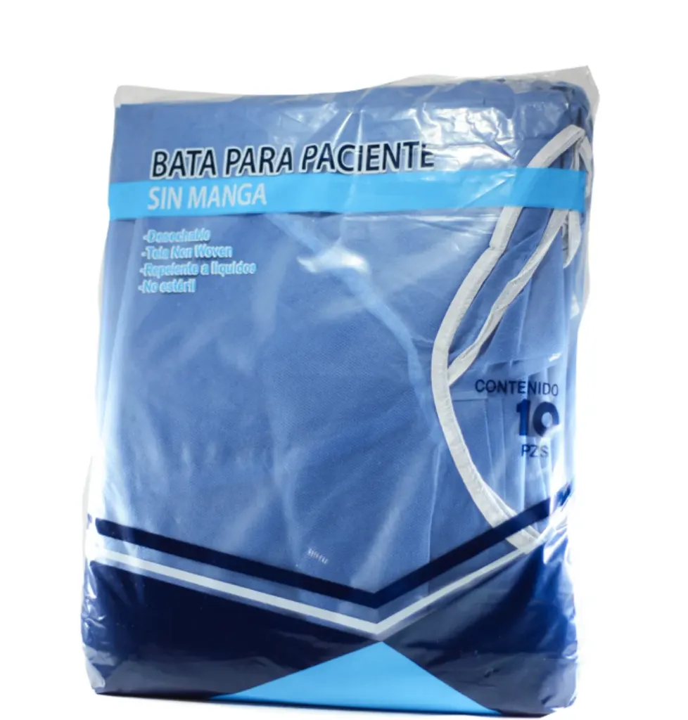 Bata Para Paciente No Esteril Sin Manga C/10 Pzs