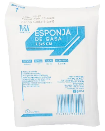 Gasa 7.5 x 5 c/5 pisa esteril Pisa