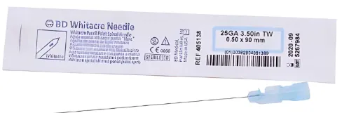 [409442] Aguja Espinal Whitacre Calibre: 25G x4.69 in BD Larga