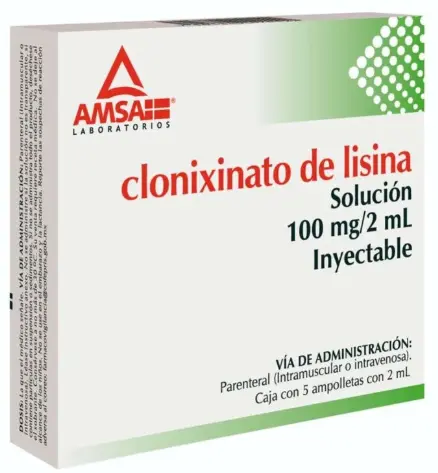 CLONIXINATO DE LISINA SOLUCION INYECTABLE 100 MG/2 ML CAJA C/5 AMPOLLETAS