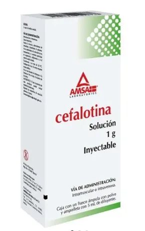 CEFALOTINA 1 G SOLUCION INYECTABLE FRASCO AMPULA 5 ML