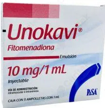 Fitomenadiona 10 Mg / 1 Ml Unokavi 10 Mg / 1 Ml Inyectable
