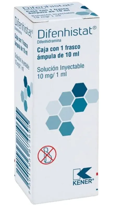 Difenhistat Difenhidramina Sol Iny 10 Mg C/1 Ampolleta
