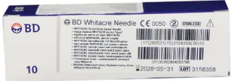 Aguja espinal Whitacre 27 x 3.5  Corta BD