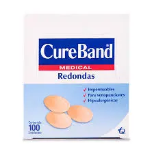 Curita Redondo Venditas Adhesivas CureBand Premium c/100 venditas redondas