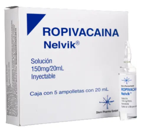 ROPIVACAINA SOLUCIÓN INYECTABLE 7.5 MG 150 MG/ 20 ML  C/5 AMPS NELVIK