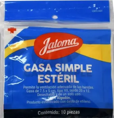 [123140] Gasa 7.5x5 cm c/10 Sobres Jaloma