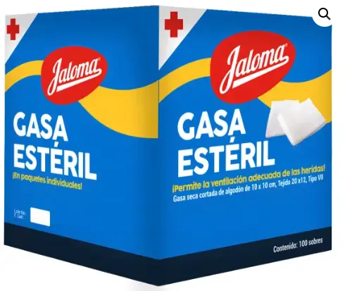 [123170] Gasa Estéril 7.5x5 cm c/100 Sobres Jaloma