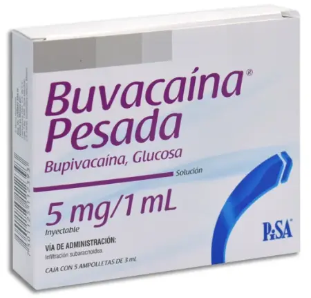 BUVACAINA PESADA 5 MG / 1 ML INYECTABLE C/5 AMP