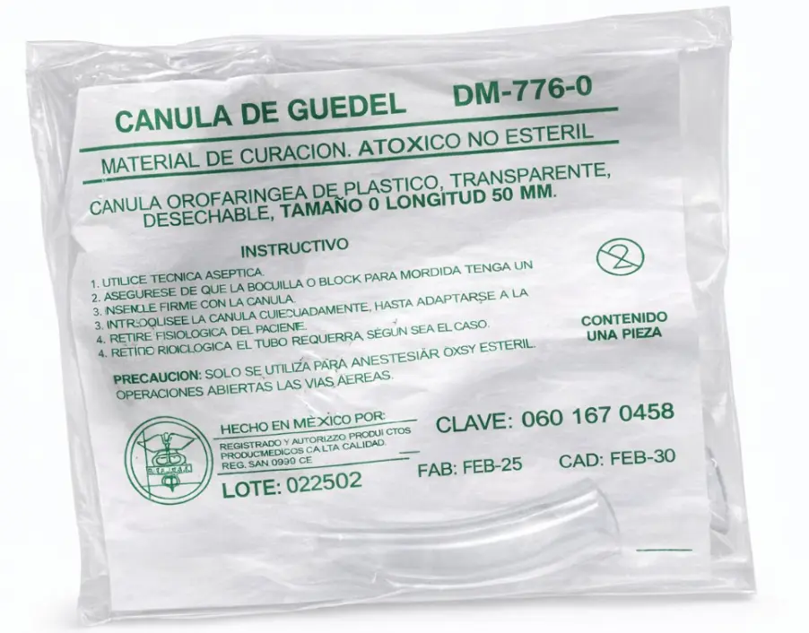 Cánula De Guedel No. 00 40 Mm