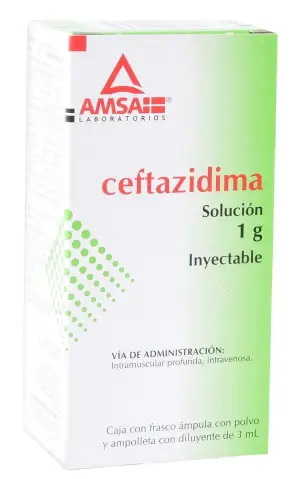 Ceftazidima Solucion Inyectable 1 Gr C/1 Ampolleta