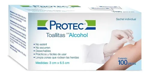 TOALLITAS CON ALCOHOL SENCILLA PROTEC C/100