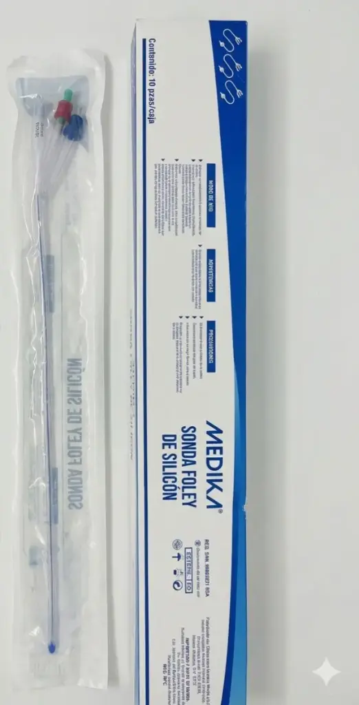 [MEDSDU7518500A] Sonda Foley Silicon De Dos Vias Con Globlo 5 Ml Calibre 18 Fr