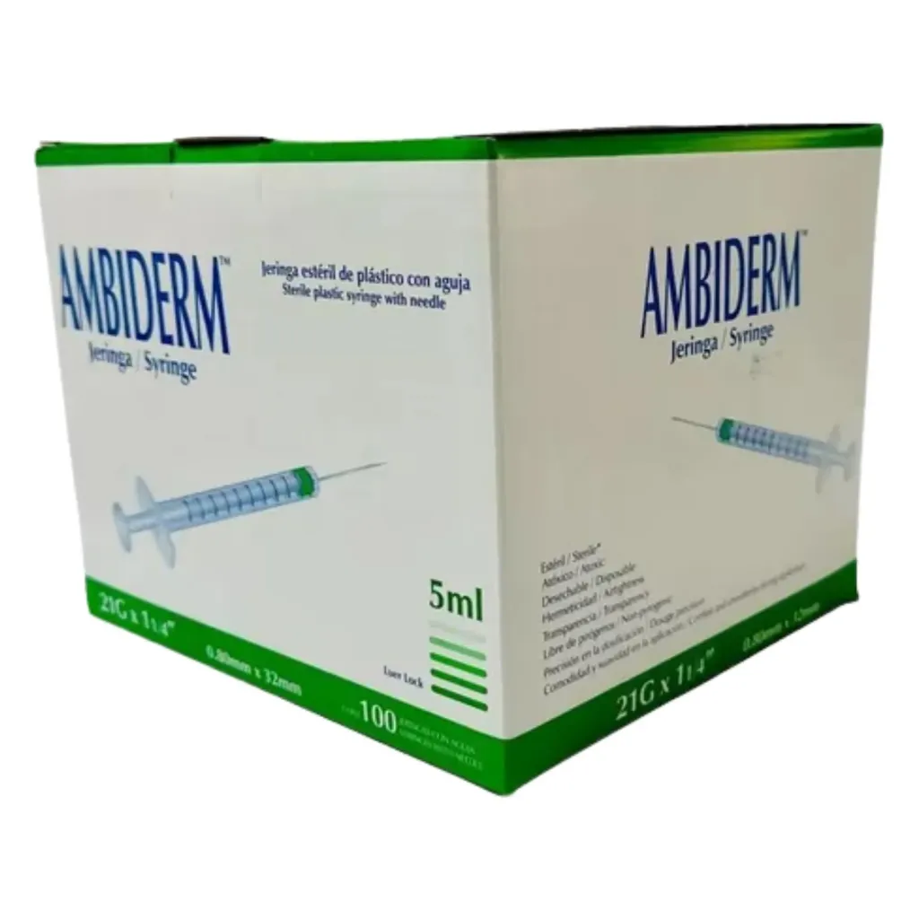 Jeringa de 5 ml Luer Lock 21G x 32 mm