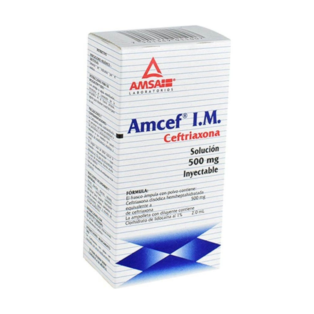 Amcef I.M Ceftriaxona 1FA 500mg