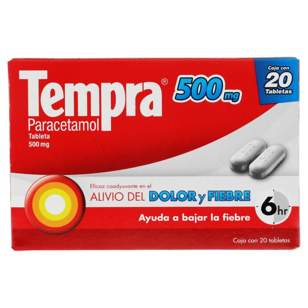 TEMPRA PARACETAMOL 500 MG C/20 TABLETAS