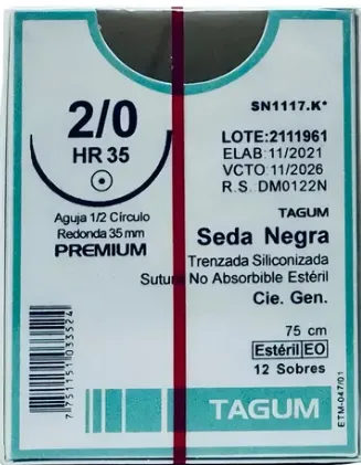 SEDA 2/0 HR 35 AGUJA 1/2 CIRCULO TAGUM