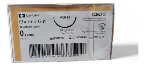 SUTURA CATGUT CROMICO 0 AG 1/2C AHUS MCR35 COVIDIEN CC26210D