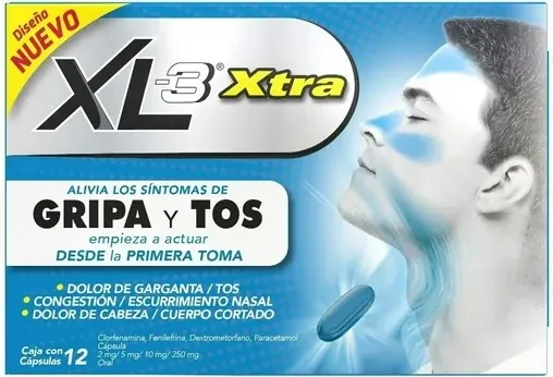 XL 3 Xtra Gripa y Toz c/12 capsulas