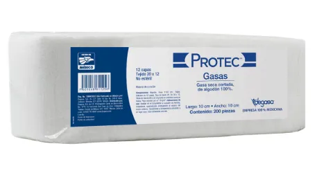 Gasa 10x10 cm No Estéril Con Trama C/200, PROTEC
