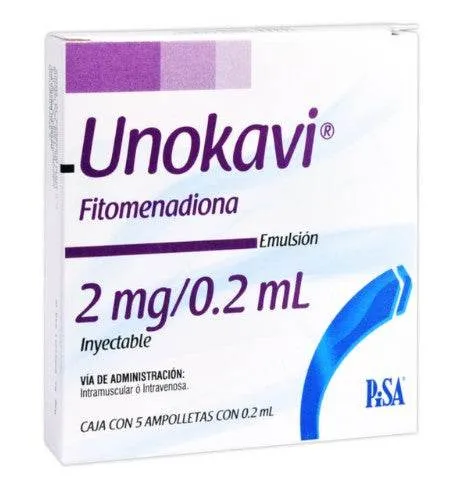 Fitomenadiona 2 Mg / 0.2 Ml Unokavi Inyectable