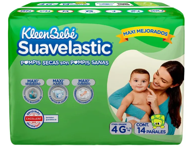 Pañal Kleen Bebé Suavelastic Grande Etapa 4
