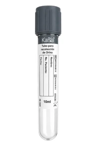 [CY-100UBA-100] Tubo recolector de orina 10ml con conservador (Ácido Bórico),plástico 16x100mm- Gradilla con 100