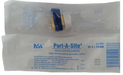 Aguja Port A Site 20 G x 19 mm Pisa