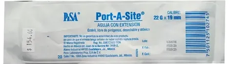 Aguja Port A Site 22 G x 19 mm Pisa