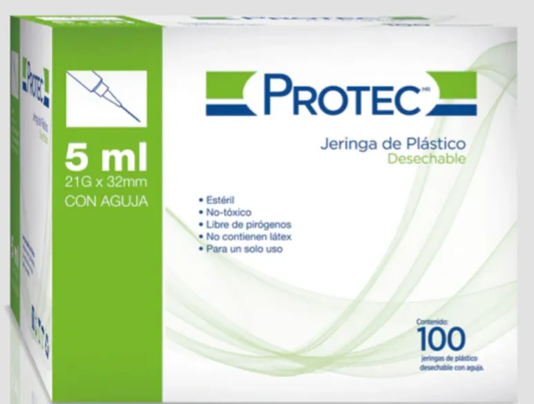 Jeringa 5 ml 21 G X 32 MM Protec