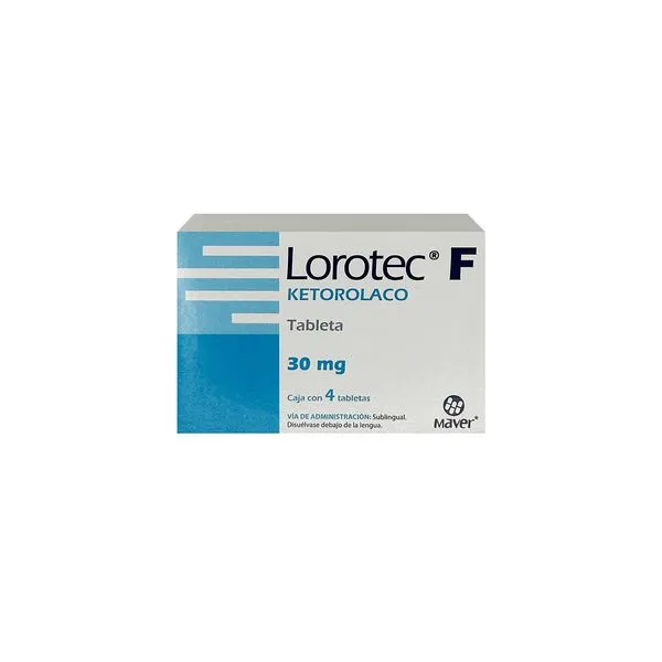 Lorotec Ketorolaco Sub 30 mg 4 Tab