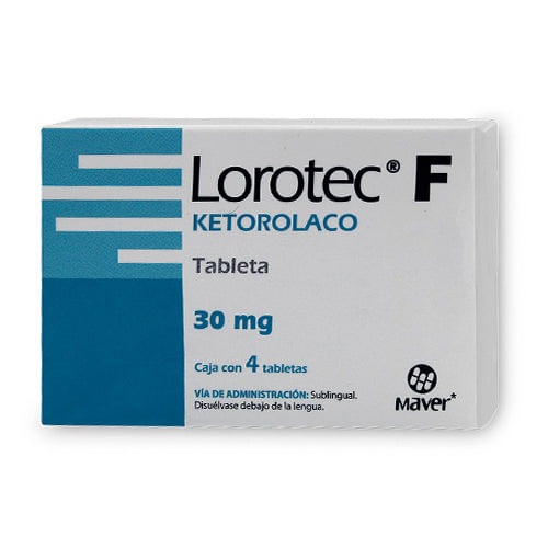 Lorotec Ketorolaco Sub 30 mg 4 Tab