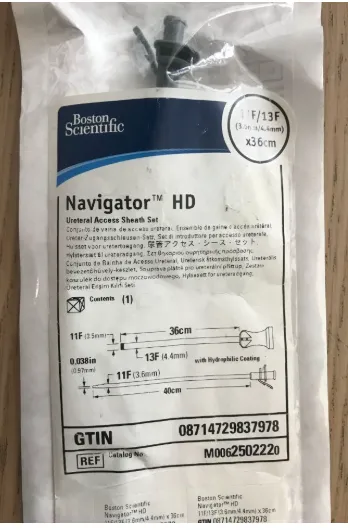[BSC-250222] Camisa de Acceso Ureteral NAVIGATOR HD 11/13 Fr x 36 cm, Boston Scientific