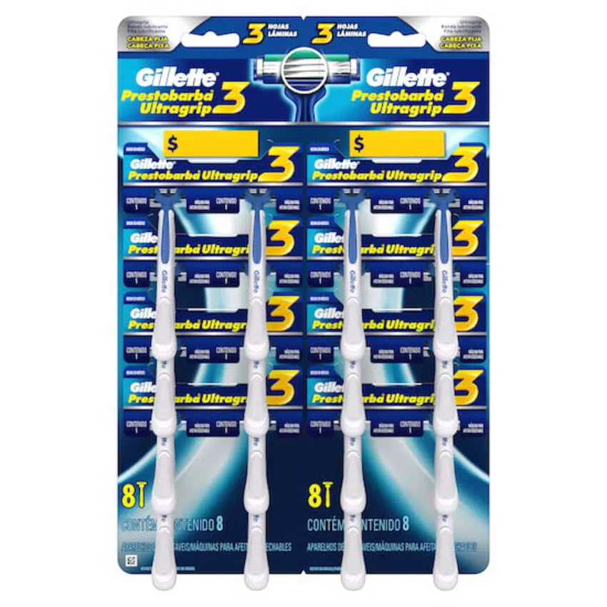 Rastrillo Gillete PrestoBarba Ultragrip-3hojas (pieza)