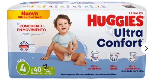 PAÑAL HUGGIES ULTRA CONFORT ETAPA 4 C/40 NIÑO